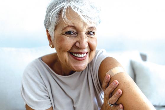 An older lady who just got a vaccine