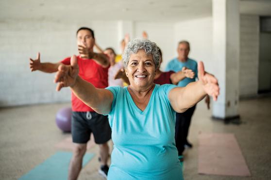 seniors at a fitness class